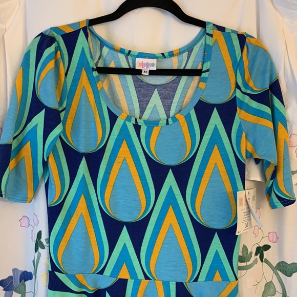 NWT LuLaRoe dress Scoop neck Mid-length sleeves Fitted bodice A-line skirt Sz M - Picture 4 of 7